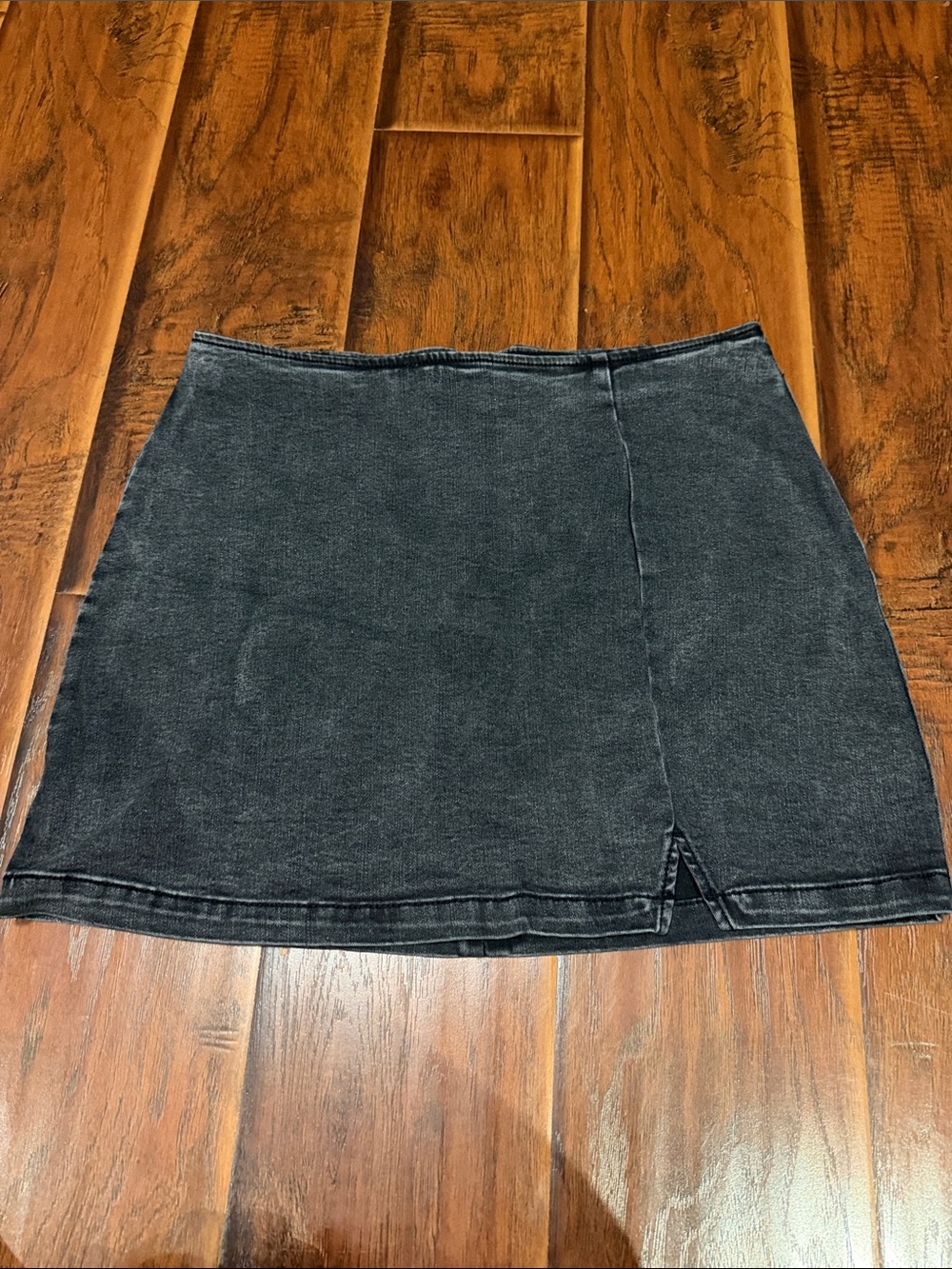 wild fable Black Denim Mini Skirt with Front Slit